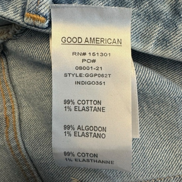 Good American - NWOT Good Petite Straight Raw Hem Plus Size Jeans Sz 16 - Picture 6 of 6